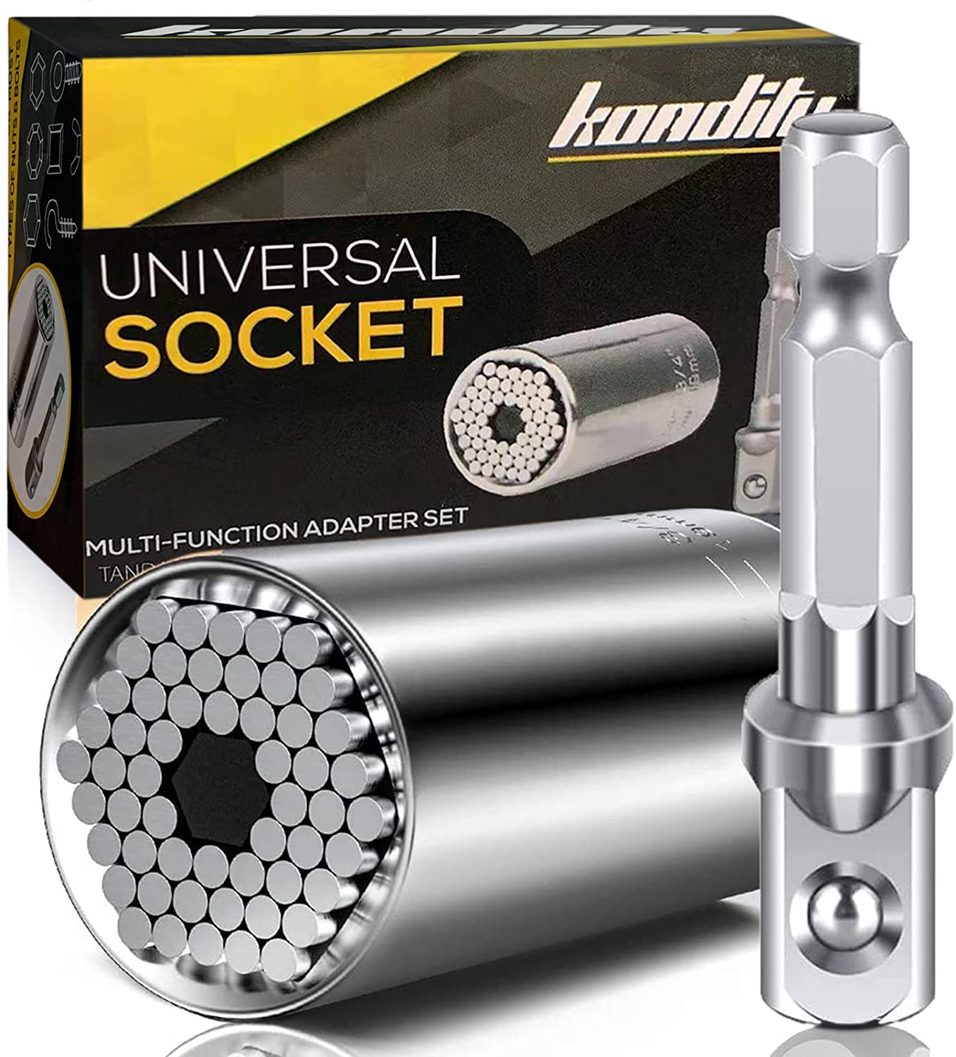 Universal Socket Set with Power Drill Adapter, Super Socket