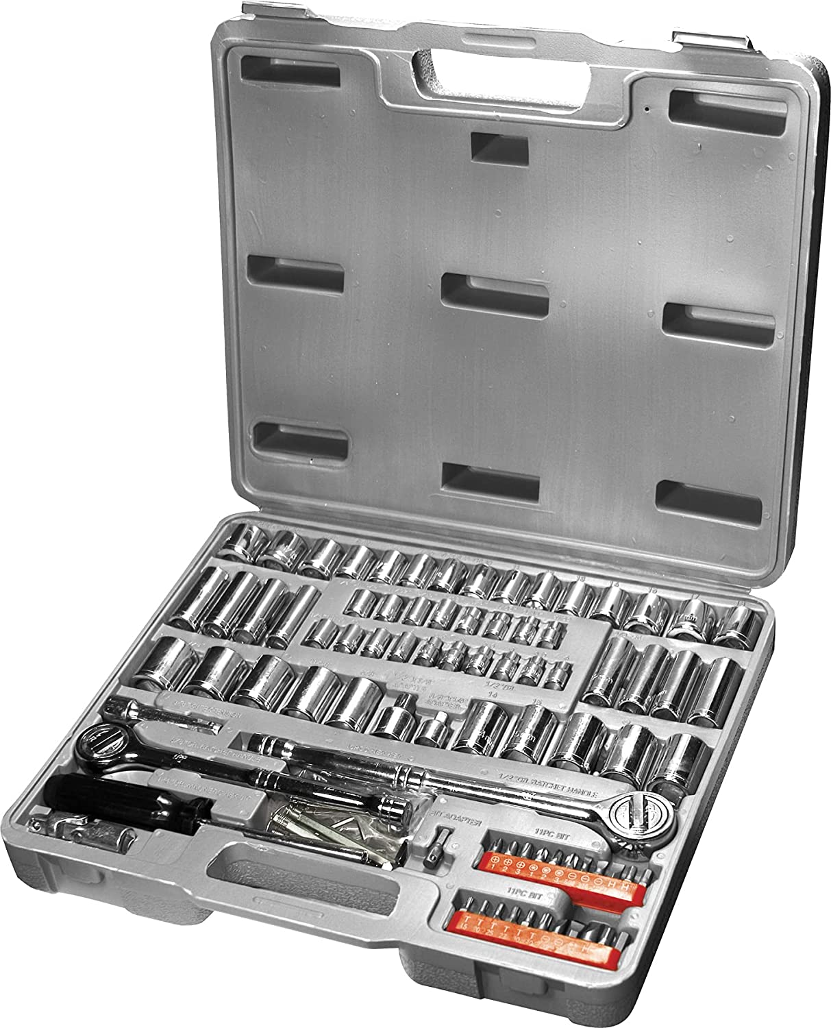 Perfromance Tool Rounded Socket Set Performance Tool W1173 SAE/Metric 40-Piece Socket Set (1/4
